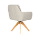 Stoel Pete Off-White met houten draaivoet-Eetkamerstoelen-Creating Home