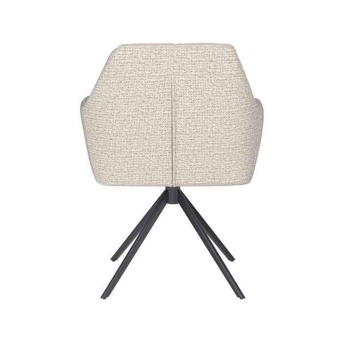 Stoel Pete Off-White met metalen draaivoet-Eetkamerstoelen-Creating Home
