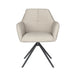 Stoel Pete Off-White met metalen draaivoet-Eetkamerstoelen-Creating Home