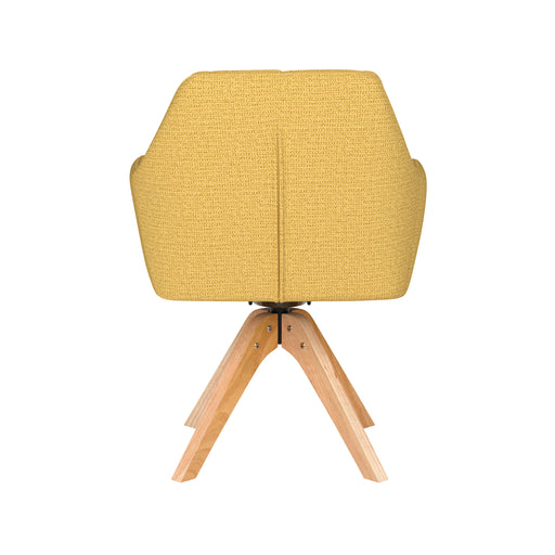 Stoel Pete Oker met houten draaivoet-Eetkamerstoelen-Creating Home