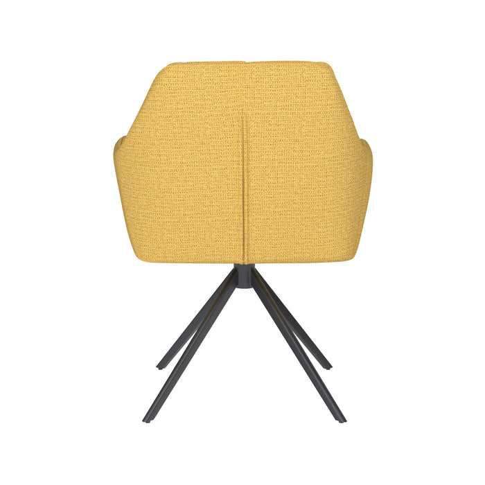 Stoel Pete Oker met metalen draaivoet-Eetkamerstoelen-Creating Home