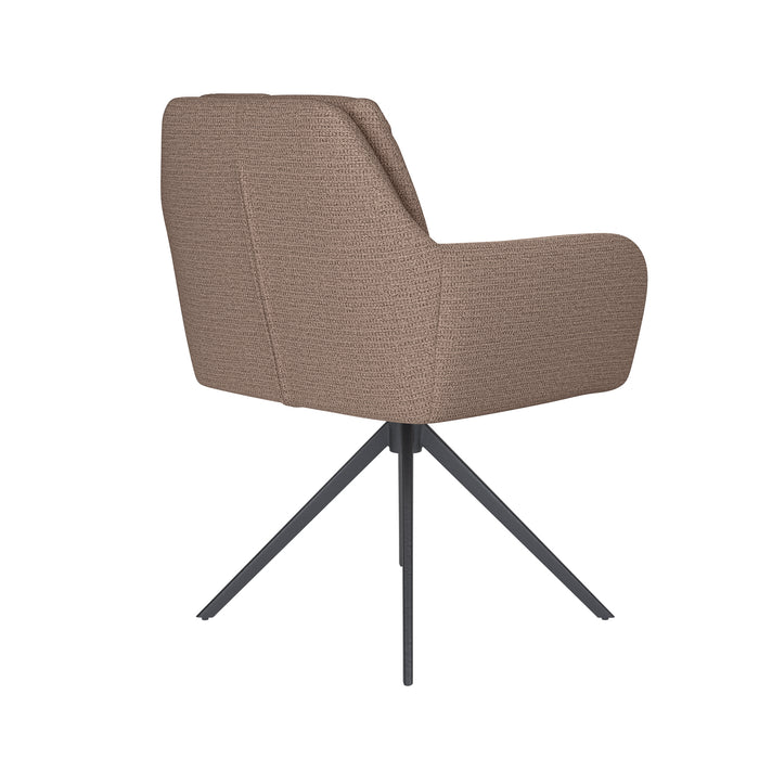 Stoel Pete Taupe met metalen draaivoet-Eetkamerstoelen-Creating Home