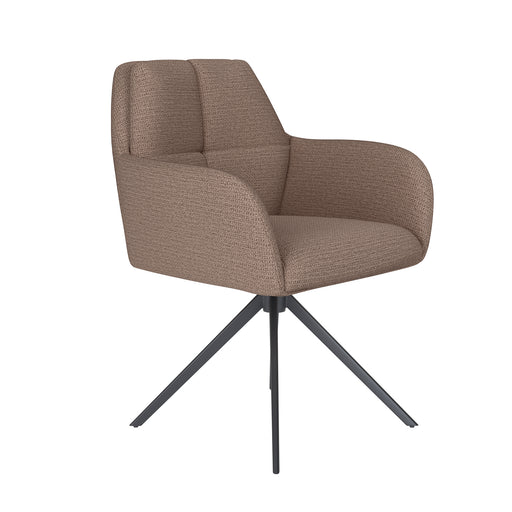 Stoel Pete Taupe met metalen draaivoet-Eetkamerstoelen-Creating Home