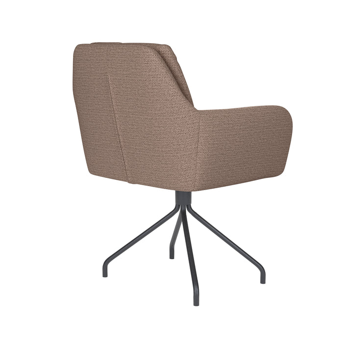 Stoel Pete Taupe met spinpoot draaivoet-Eetkamerstoelen-Creating Home