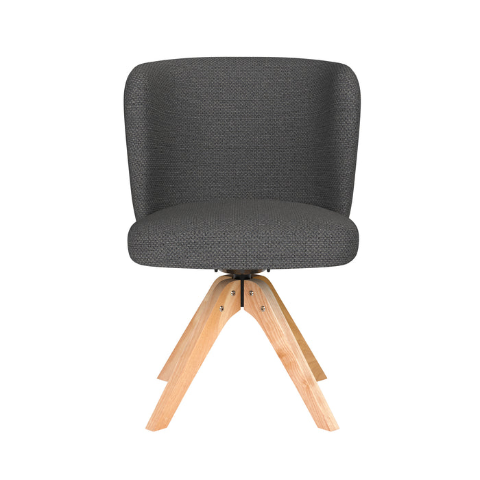 Stoel Stan Grijs met houten draaivoet-Eetkamerstoelen-Creating Home
