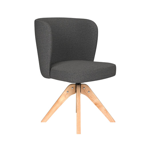 Stoel Stan Grijs met houten draaivoet-Eetkamerstoelen-Creating Home