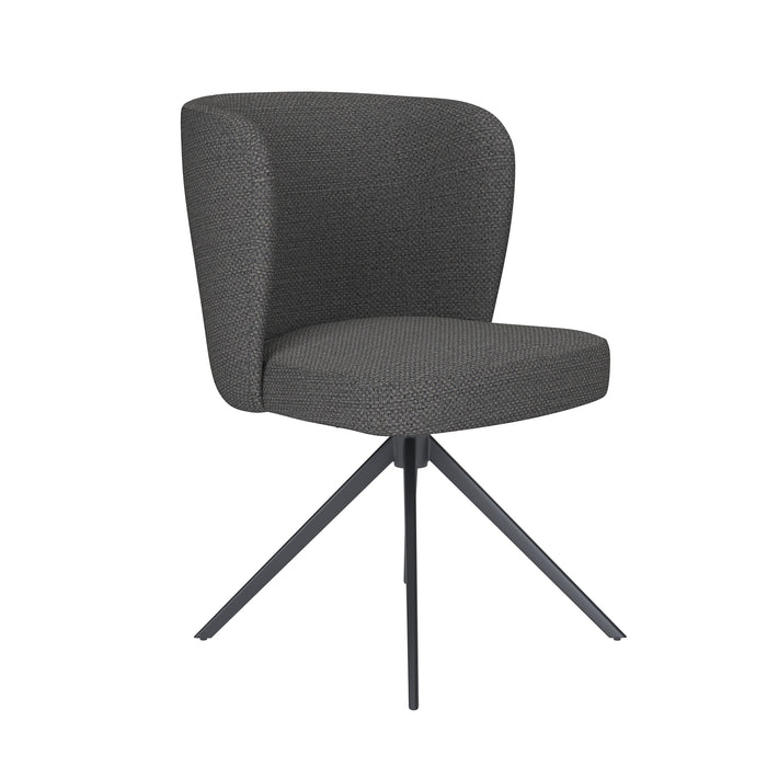 Stoel Stan Grijs met metalen draaivoet-Eetkamerstoelen-Creating Home