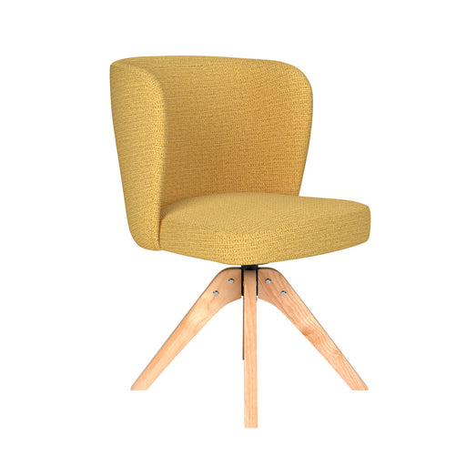 Stoel Stan Oker met houten draaivoet-Eetkamerstoelen-Creating Home