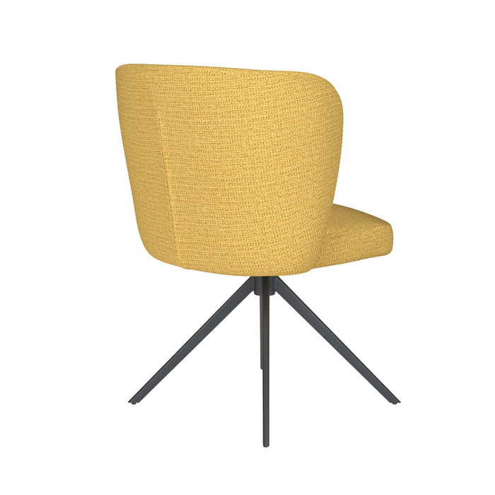 Stoel Stan Oker met metalen draaivoet-Eetkamerstoelen-Creating Home