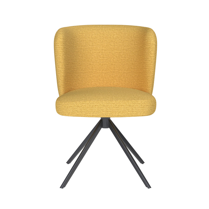 Stoel Stan Oker met metalen draaivoet-Eetkamerstoelen-Creating Home