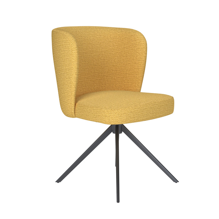 Stoel Stan Oker met metalen draaivoet-Eetkamerstoelen-Creating Home