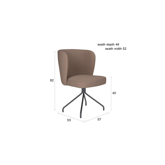 Stoel Stan Oker met spinpoot draaivoet-Eetkamerstoelen-Creating Home