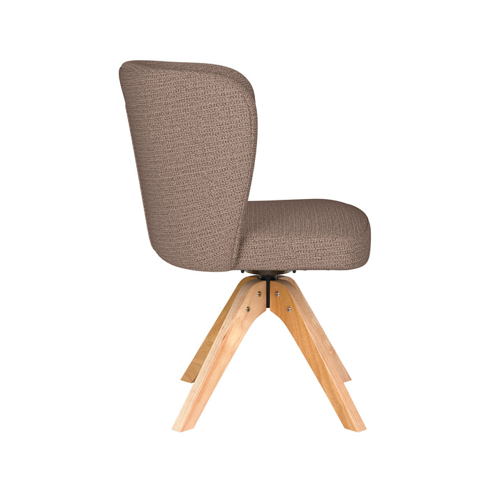 Stoel Stan Taupe met houten draaivoet-Eetkamerstoelen-Creating Home