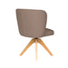 Stoel Stan Taupe met houten draaivoet-Eetkamerstoelen-Creating Home