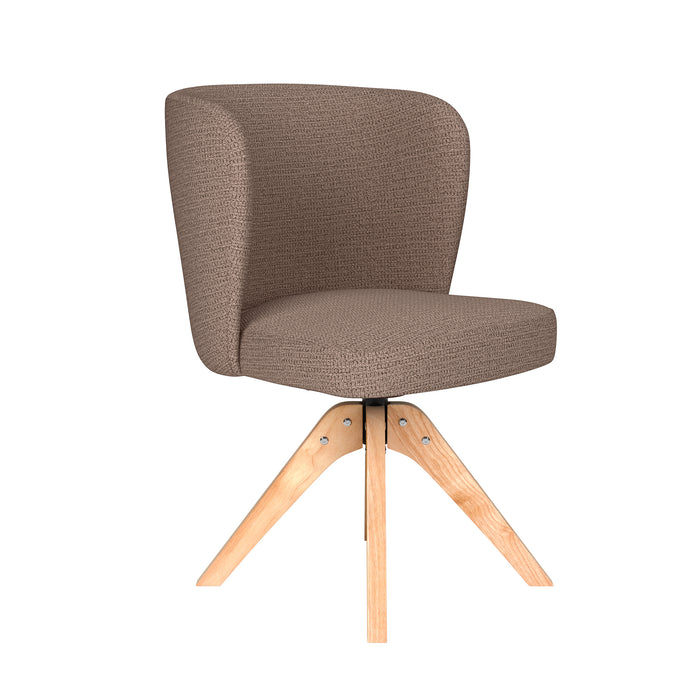 Stoel Stan Taupe met houten draaivoet-Eetkamerstoelen-Creating Home