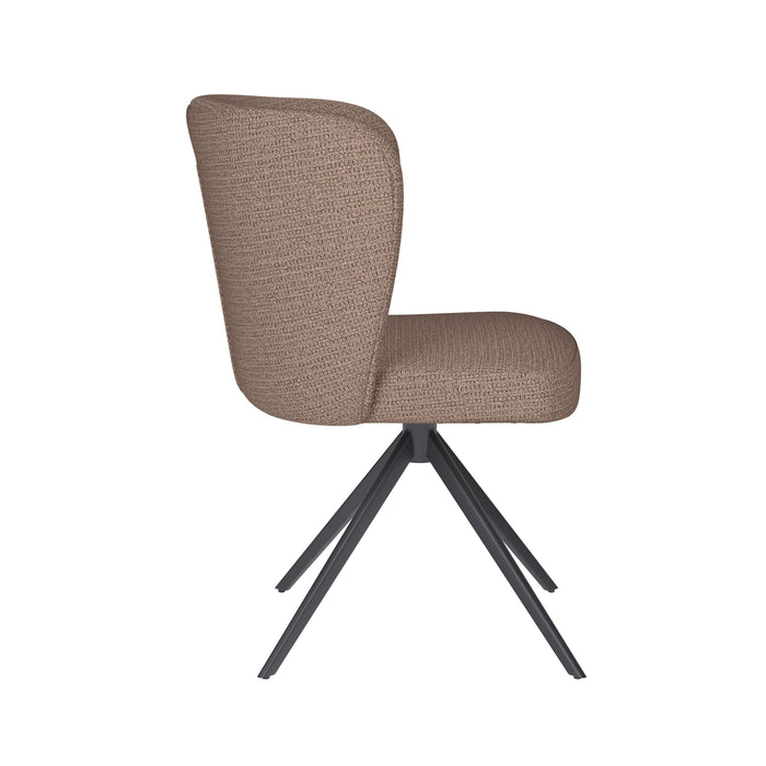 Stoel Stan Taupe met metalen draaivoet-Eetkamerstoelen-Creating Home