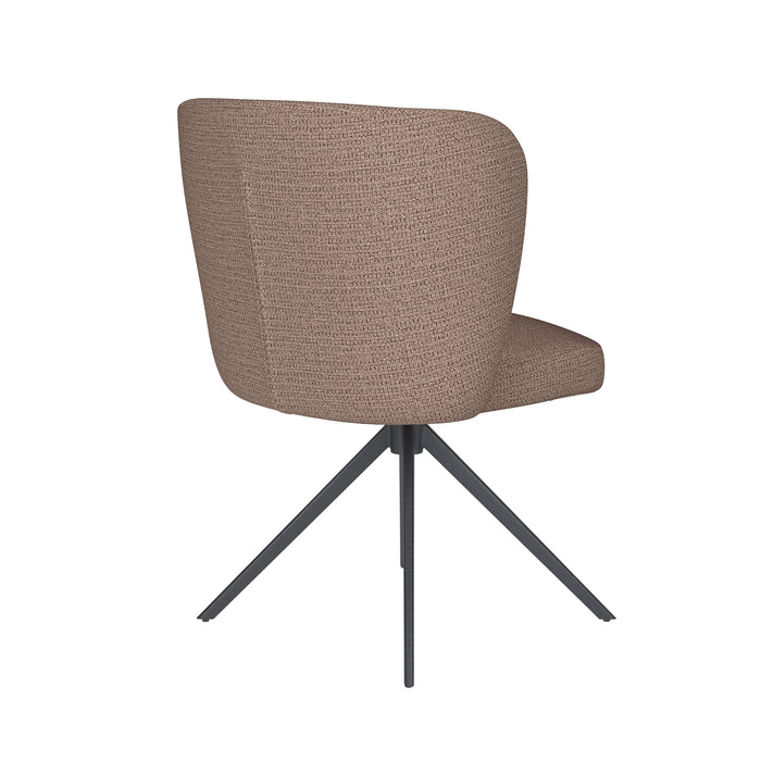 Stoel Stan Taupe met metalen draaivoet-Eetkamerstoelen-Creating Home