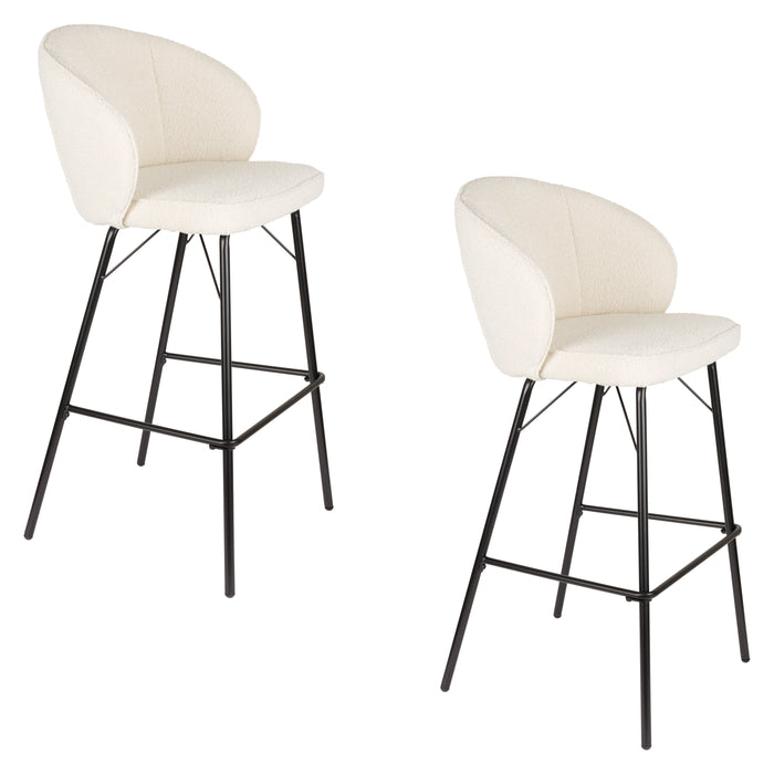 Barkruk Joa Barstool Polyester, Metaal Wit 75cm, sfeerbeeld 11