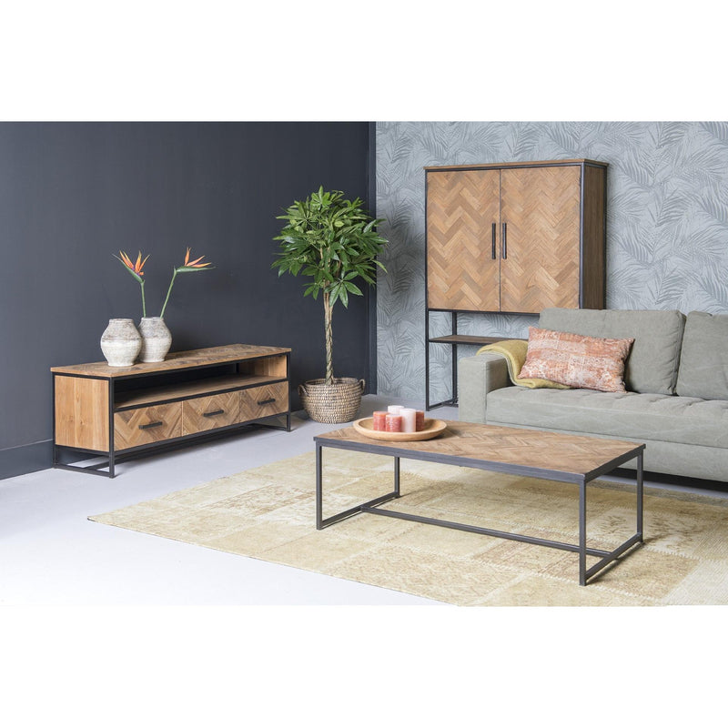 TV-meubel Accent Teakhout Naturel hout 180x45x50 cm-TV-meubels-Livingfurn