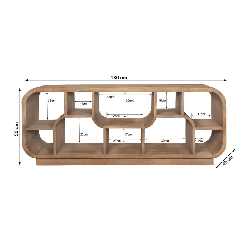 TV-meubel Brix Eettafel Mangohout Bruin 130x40x50 cm-TV-meubels-Livingfurn