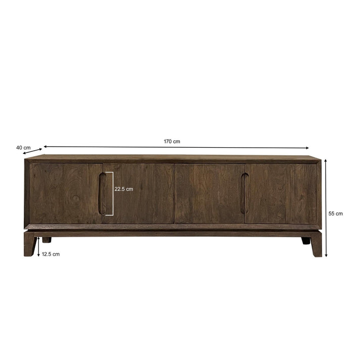 TV-meubel Cortez Mangohout Bruin 40x170x55 cm-TV-meubels-Livingfurn