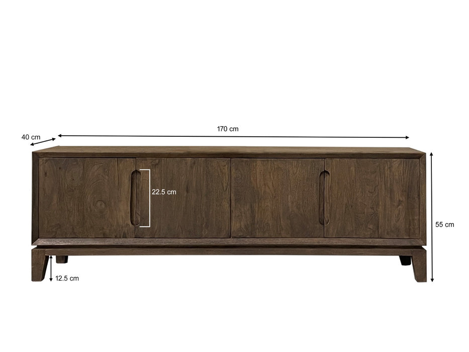 TV-meubel Cortez Mangohout Bruin 40x170x55 cm-TV-meubels-Livingfurn