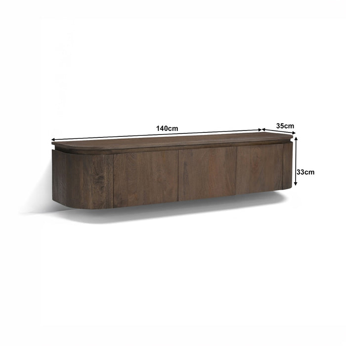 TV-meubel Elvano Malta Zwevend Mangohout Bruin 140cm