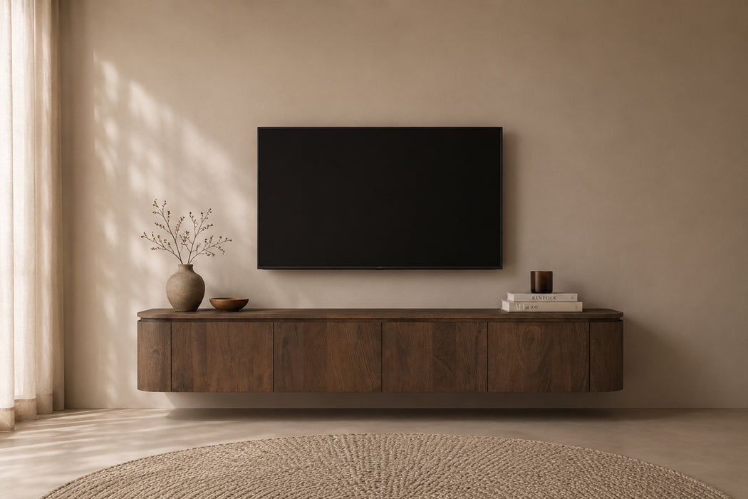 TV-meubel Elvano Malta Zwevend Mangohout Bruin 220cm