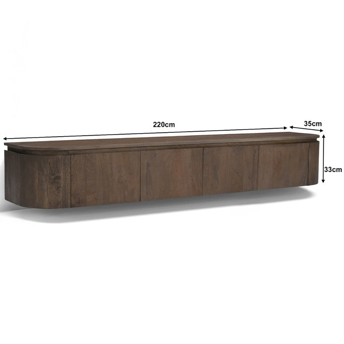 TV-meubel Elvano Malta Zwevend Mangohout Bruin 220cm