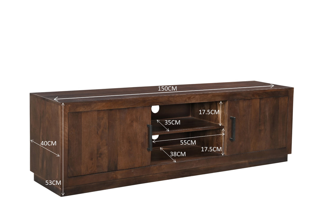 TV-meubel Jaxx Mangohout Bruin 150x40x53 cm-TV-meubels-Livingfurn