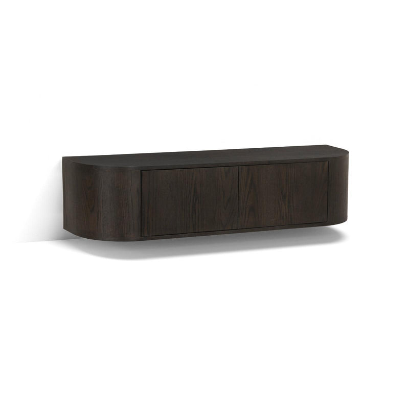 TV-meubel Novero Eikenhout fineer Bruin 140x35x33 cm-TV-meubels-Livingfurn