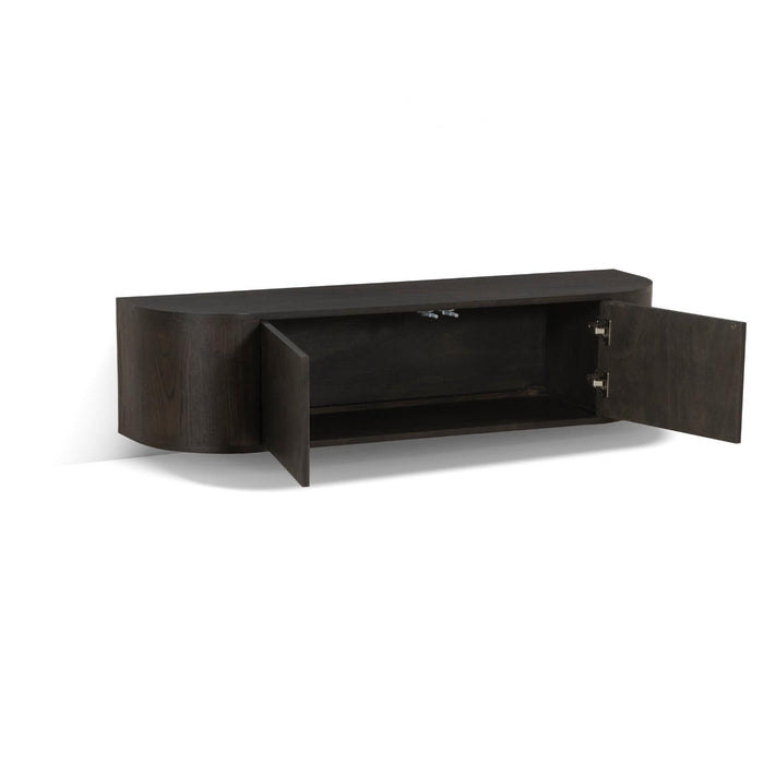 TV-meubel Novero Eikenhout fineer Bruin 140x35x33 cm-TV-meubels-Livingfurn