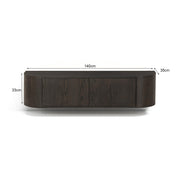 TV-meubel Novero Eikenhout fineer Bruin 140x35x33 cm-TV-meubels-Livingfurn