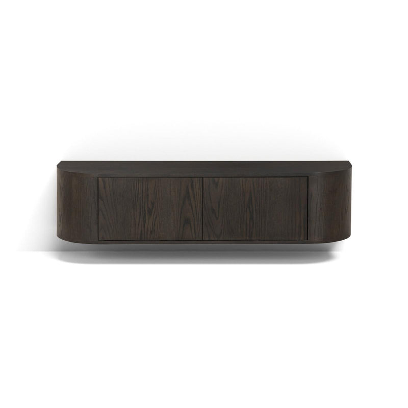 TV-meubel Novero Eikenhout fineer Bruin 140x35x33 cm-TV-meubels-Livingfurn