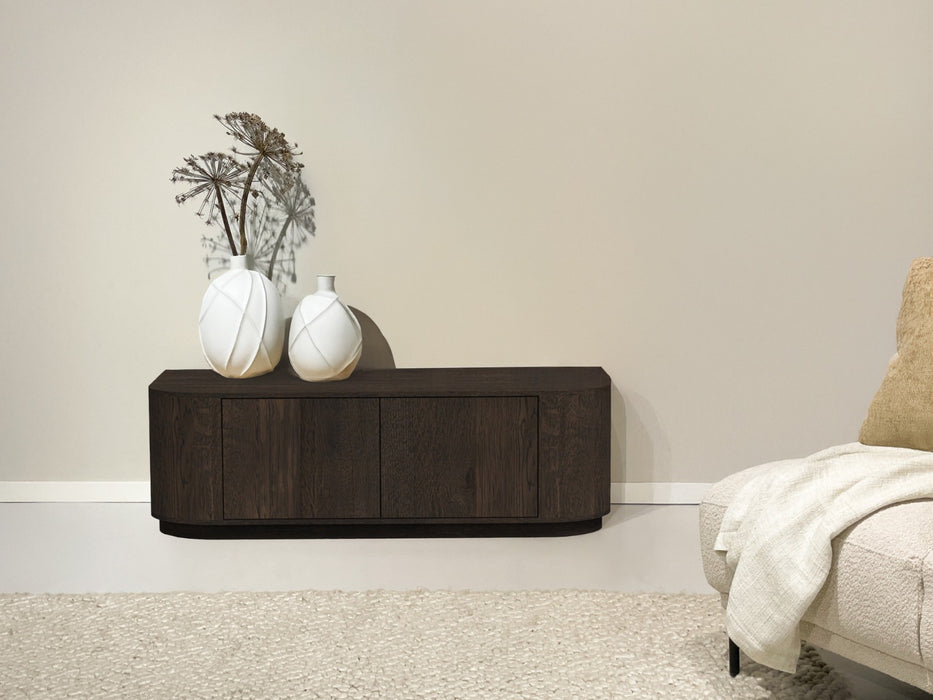 TV-meubel Novero Eikenhout fineer Bruin 140x40 cm-TV-meubels-Livingfurn