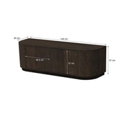 TV-meubel Novero Eikenhout fineer Bruin 140x40x45 cm-TV-meubels-Livingfurn