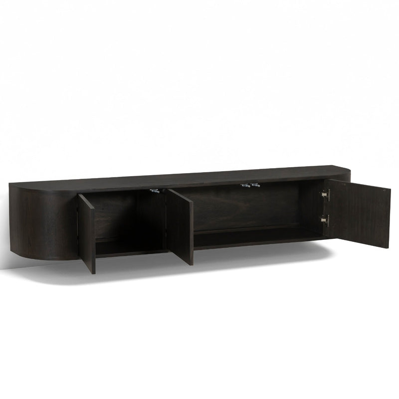 TV-meubel Novero Eikenhout fineer Bruin 180x35x33 cm-TV-meubels-Livingfurn