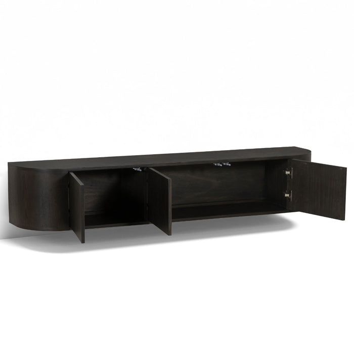TV-meubel Novero Eikenhout fineer Bruin 180x35x33 cm-TV-meubels-Livingfurn