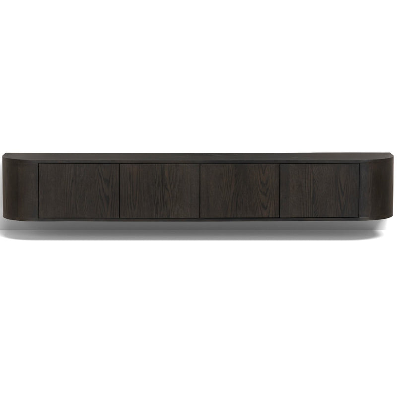 TV-meubel Novero Eikenhout fineer Bruin 220x35x33 cm-TV-meubels-Livingfurn