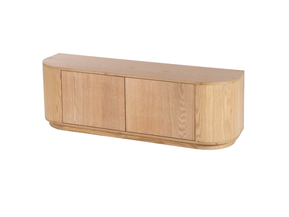 TV-meubel Novero Eikenhout fineer Naturel hout 140x40x45 cm-TV-meubels-Livingfurn