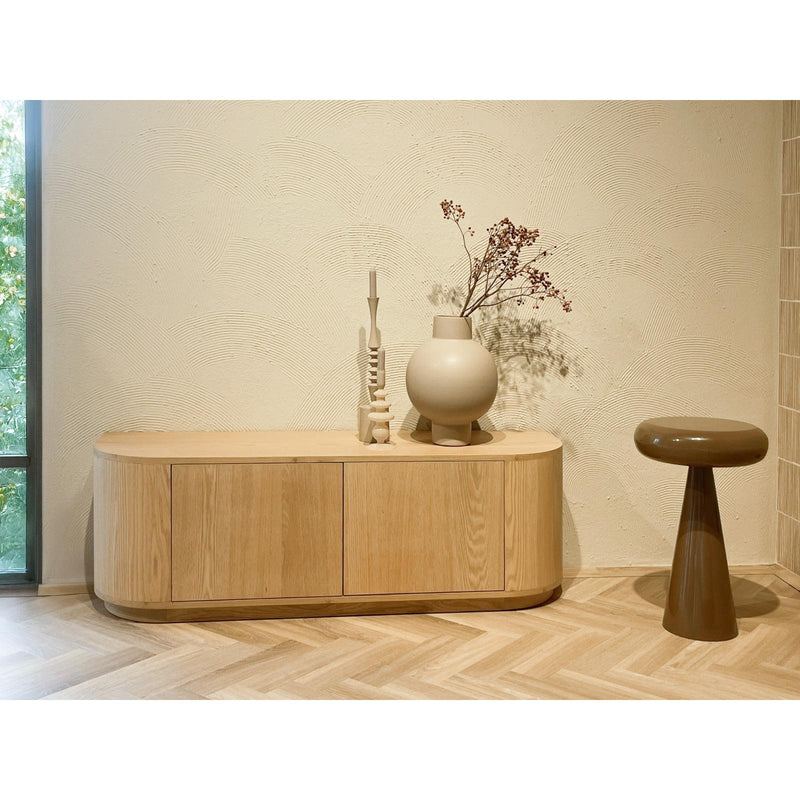TV-meubel Novero Eikenhout fineer Naturel hout 140x40x45 cm-TV-meubels-Livingfurn