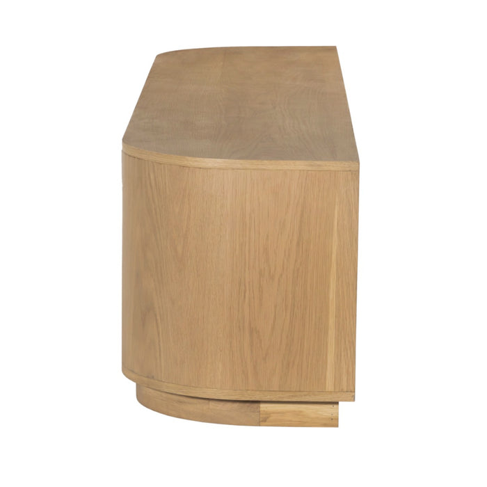 TV-meubel Novero Eikenhout fineer Naturel hout 180x40x45 cm-TV-meubels-Livingfurn