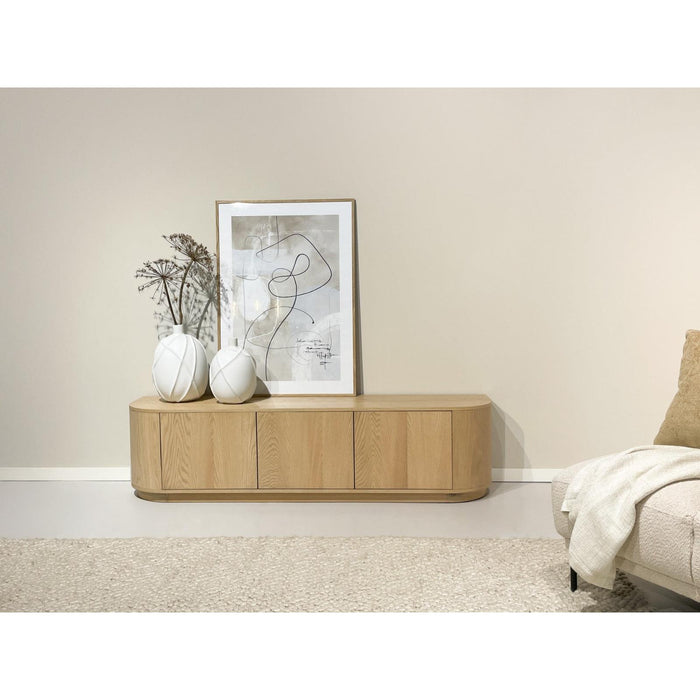 TV-meubel Novero Eikenhout fineer Naturel hout 180x40x45 cm-TV-meubels-Livingfurn