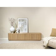 TV-meubel Novero Eikenhout fineer Naturel hout 220x40x45 cm-TV-meubels-Livingfurn