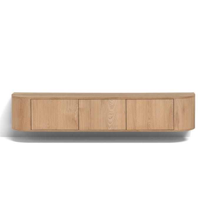 TV-meubel Novero Zwevend Eikenhout fineer Naturel hout 180x35 cm-TV-meubels-Livingfurn