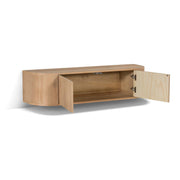 TV-meubel Novero Zwevend Naturel hout 140x35x33 cm-TV-meubels-Livingfurn