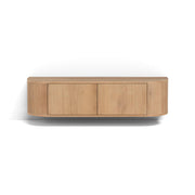 TV-meubel Novero Zwevend Naturel hout 140x35x33 cm-TV-meubels-Livingfurn