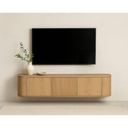 TV-meubel Novero Zwevend Naturel hout 180x35x33 cm-TV-meubels-Livingfurn
