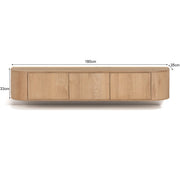TV-meubel Novero Zwevend Naturel hout 180x35x33 cm-TV-meubels-Livingfurn