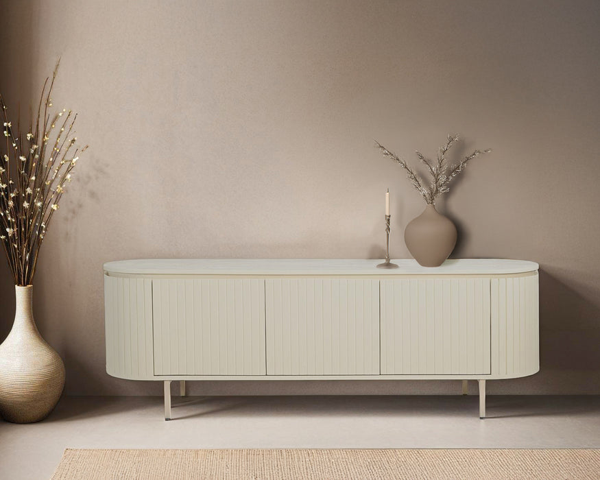 TV-meubel Patou Mangohout Beige 43x170x56 cm-TV-meubels-Livingfurn